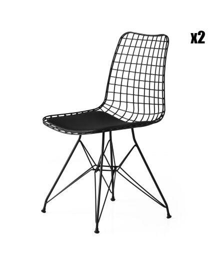 2 chaises tivoli noires - 81x46x42.5 cm